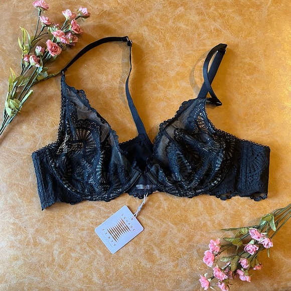Savage X Fenty Other - Savage x Fenty Scalloped Lace Unlined Bra in Black Size 42C (NWT)